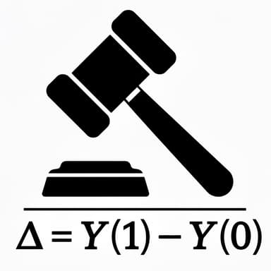 CJE logo: gavel with delta equals Y(1) minus Y(0)